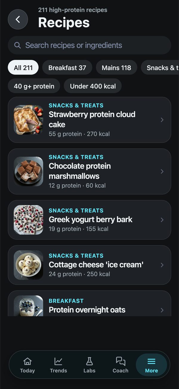 Protein recipes with photos and macros