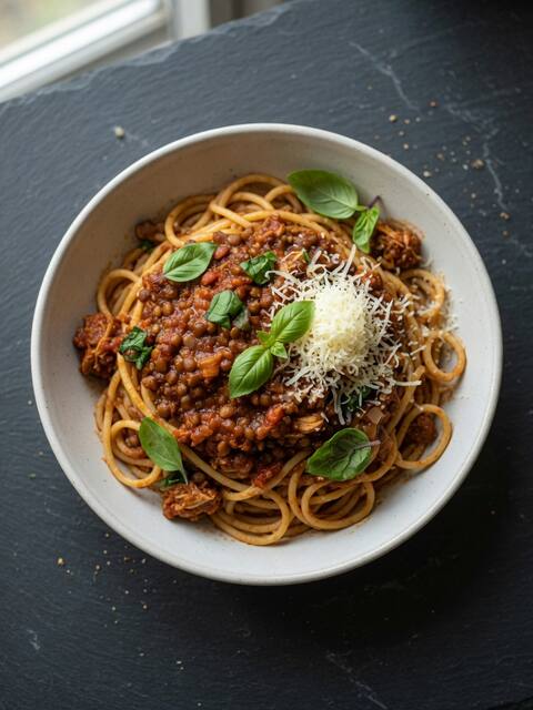 Lentil & turkey bolognese