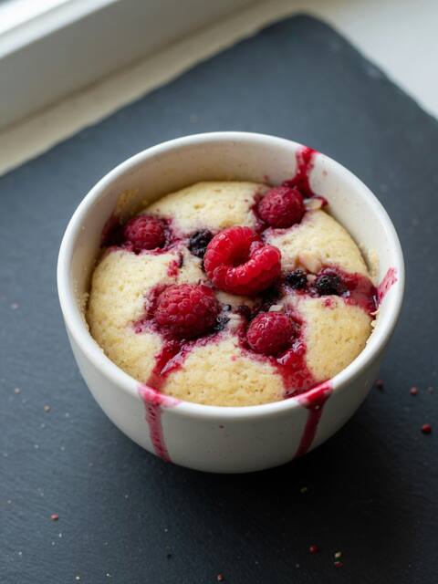 Protein mug cake (vanilla berry)
