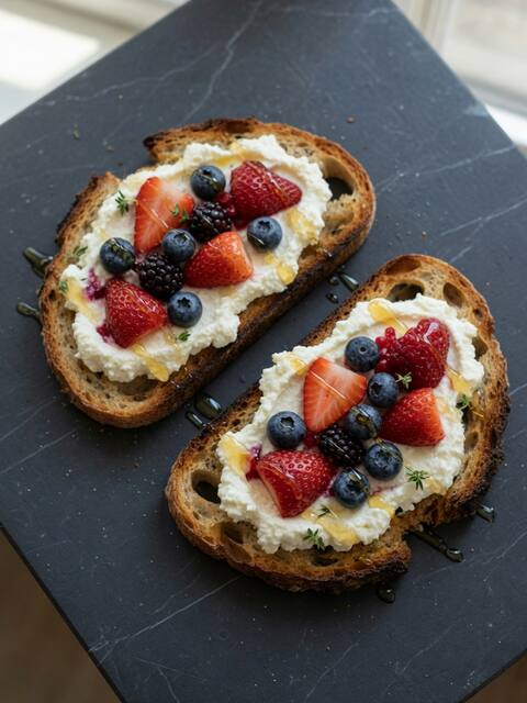 Ricotta & berry toast