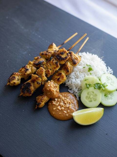 Chicken satay skewers