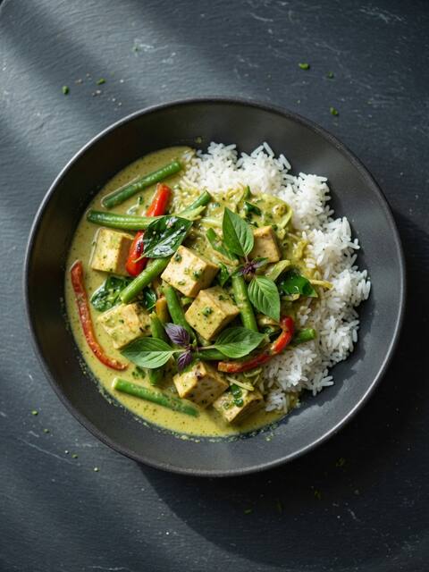 Tofu & veg green curry