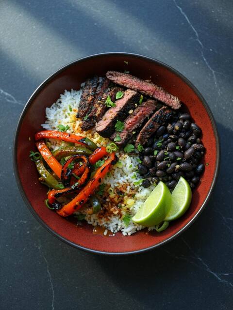 Steak fajita bowl