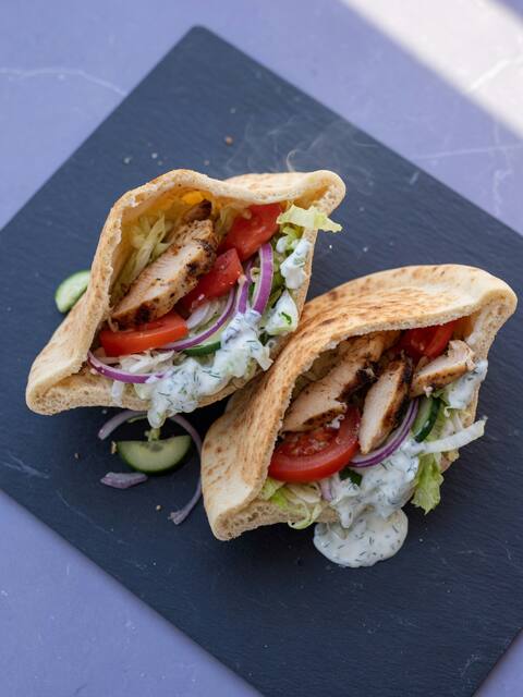 Grilled chicken pita