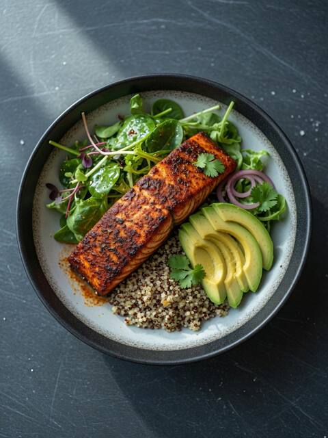 Cajun salmon & greens