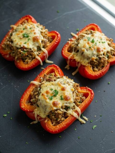 Turkey stuffed capsicums