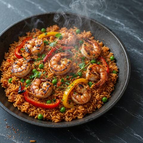 Prawn & chorizo-style rice