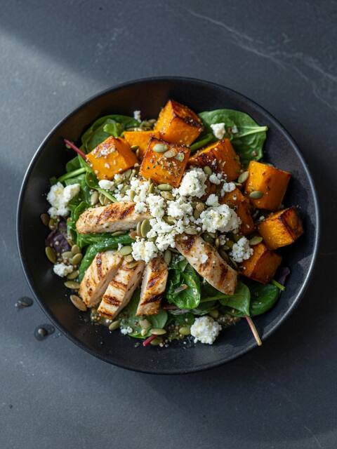 Chicken & pumpkin salad