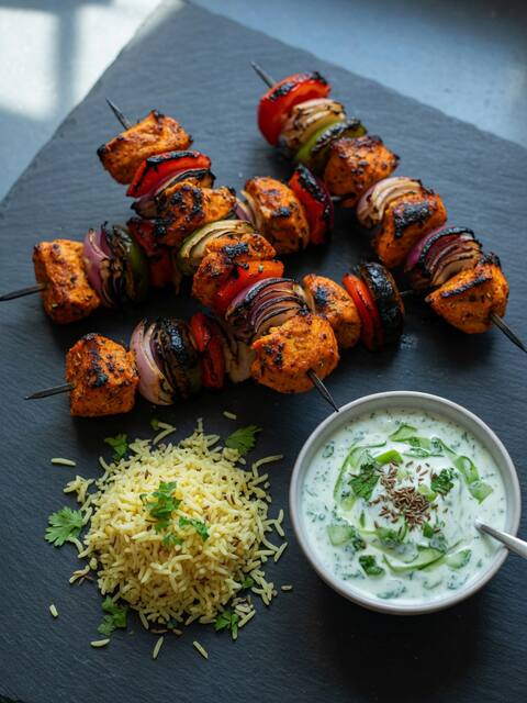 Chicken tikka skewers