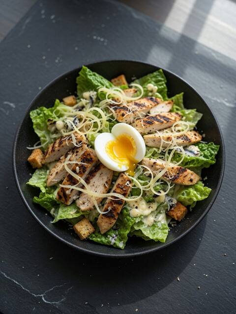 Grilled chicken caesar salad