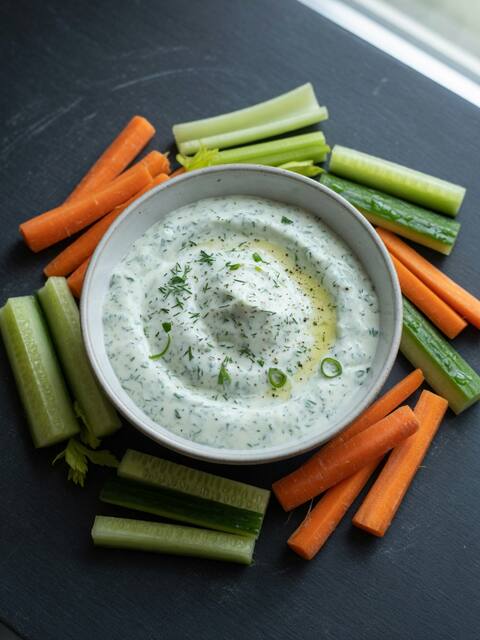 Protein yogurt dip & veg