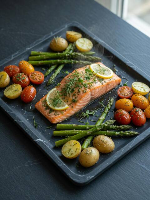 Lemon herb salmon tray